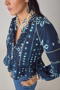 Maison Hotel Shibori Sora Blouse - Fifi & Moose BoutiqueFifi & Moose BoutiqueFifi & Moose BoutiqueBlouse