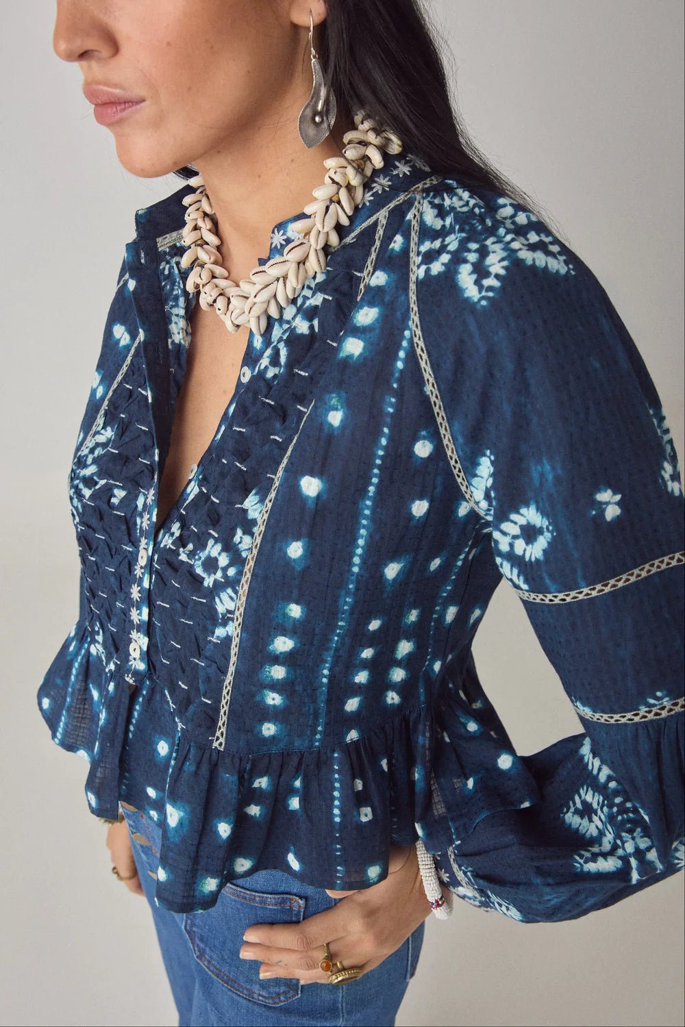 Maison Hotel Shibori Sora Blouse - Fifi & Moose BoutiqueFifi & Moose BoutiqueFifi & Moose BoutiqueBlouse