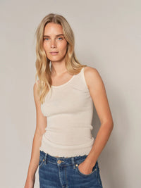 Mos Mosh MMElaine Seamless Tank Top Ecru - Fifi & Moose BoutiqueFifi & MooseFifi & Moose BoutiqueClothing