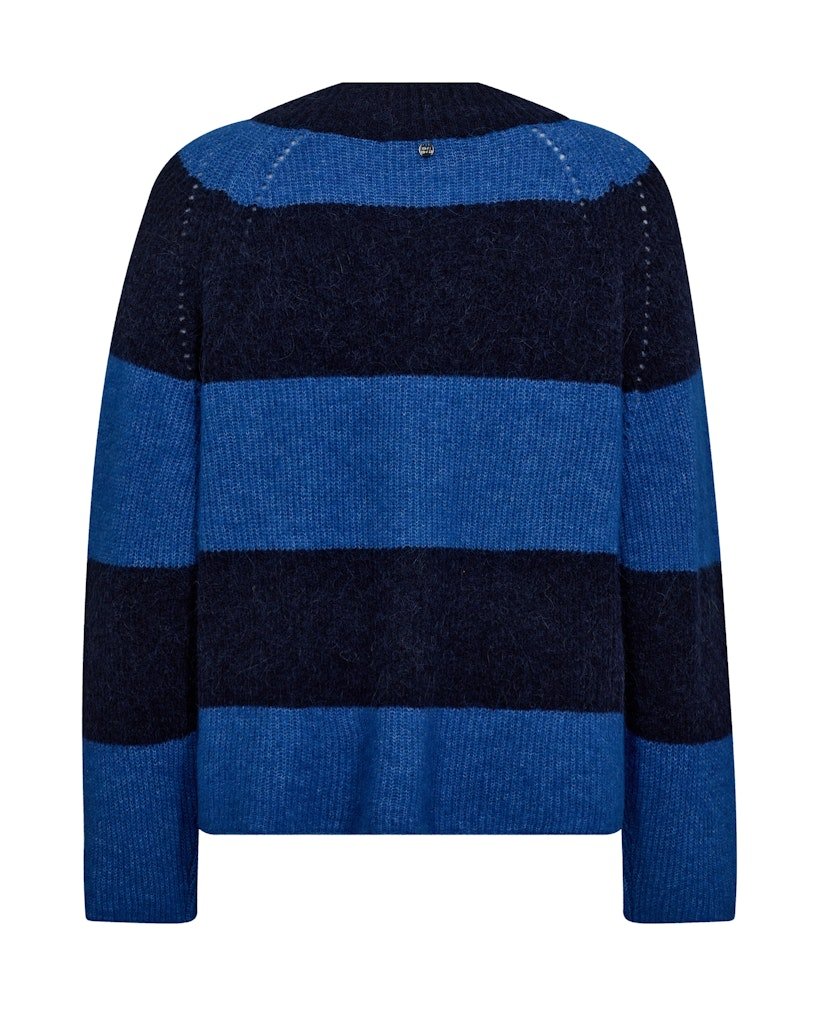 Mos Mosh MMTaci Stripe LS V - Neck Knit Maritime Blue - Fifi & Moose BoutiqueFifi & MooseFifi & Moose BoutiqueClothing