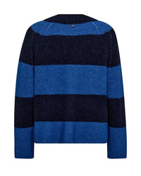 Mos Mosh MMTaci Stripe LS V - Neck Knit Maritime Blue - Fifi & Moose BoutiqueFifi & MooseFifi & Moose BoutiqueClothing