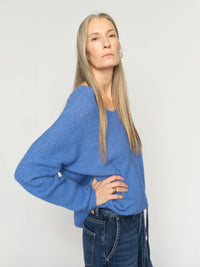 Mos Mosh MMThora V - Neck Knit in Ultramarine - Fifi & Moose BoutiqueFifi & Moose BoutiqueFifi & Moose BoutiqueClothing