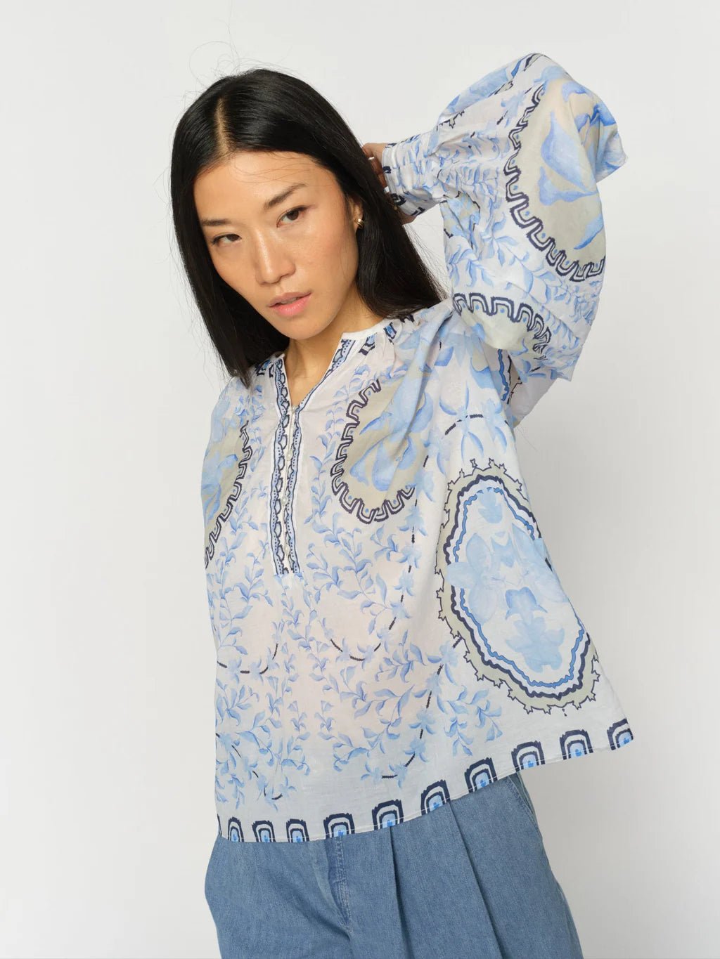 Mos Mosh MMWylde Orchid Blouse in Brunnera Blue - Fifi & Moose BoutiqueFifi & Moose BoutiqueFifi & Moose BoutiqueBlouse