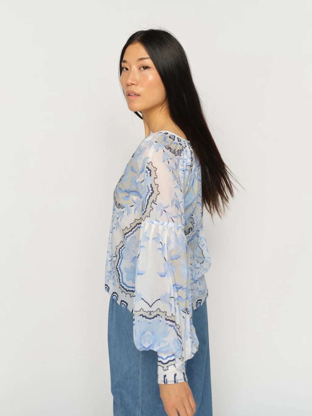 Mos Mosh MMWylde Orchid Blouse in Brunnera Blue - Fifi & Moose BoutiqueFifi & Moose BoutiqueFifi & Moose BoutiqueBlouse