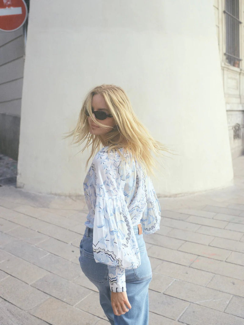 Mos Mosh MMWylde Orchid Blouse in Brunnera Blue - Fifi & Moose BoutiqueFifi & Moose BoutiqueFifi & Moose BoutiqueBlouse