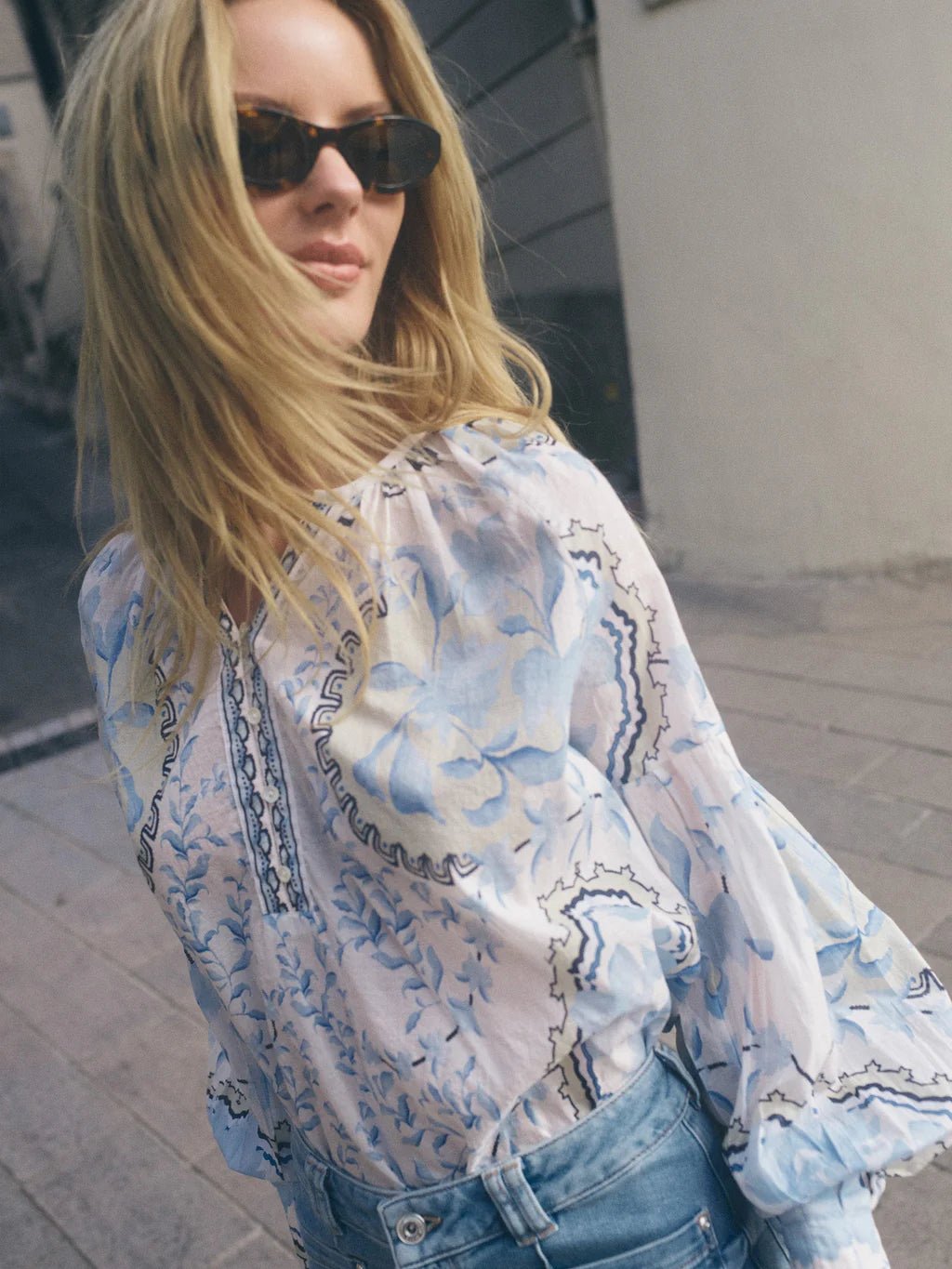 Mos Mosh MMWylde Orchid Blouse in Brunnera Blue - Fifi & Moose BoutiqueFifi & Moose BoutiqueFifi & Moose BoutiqueBlouse