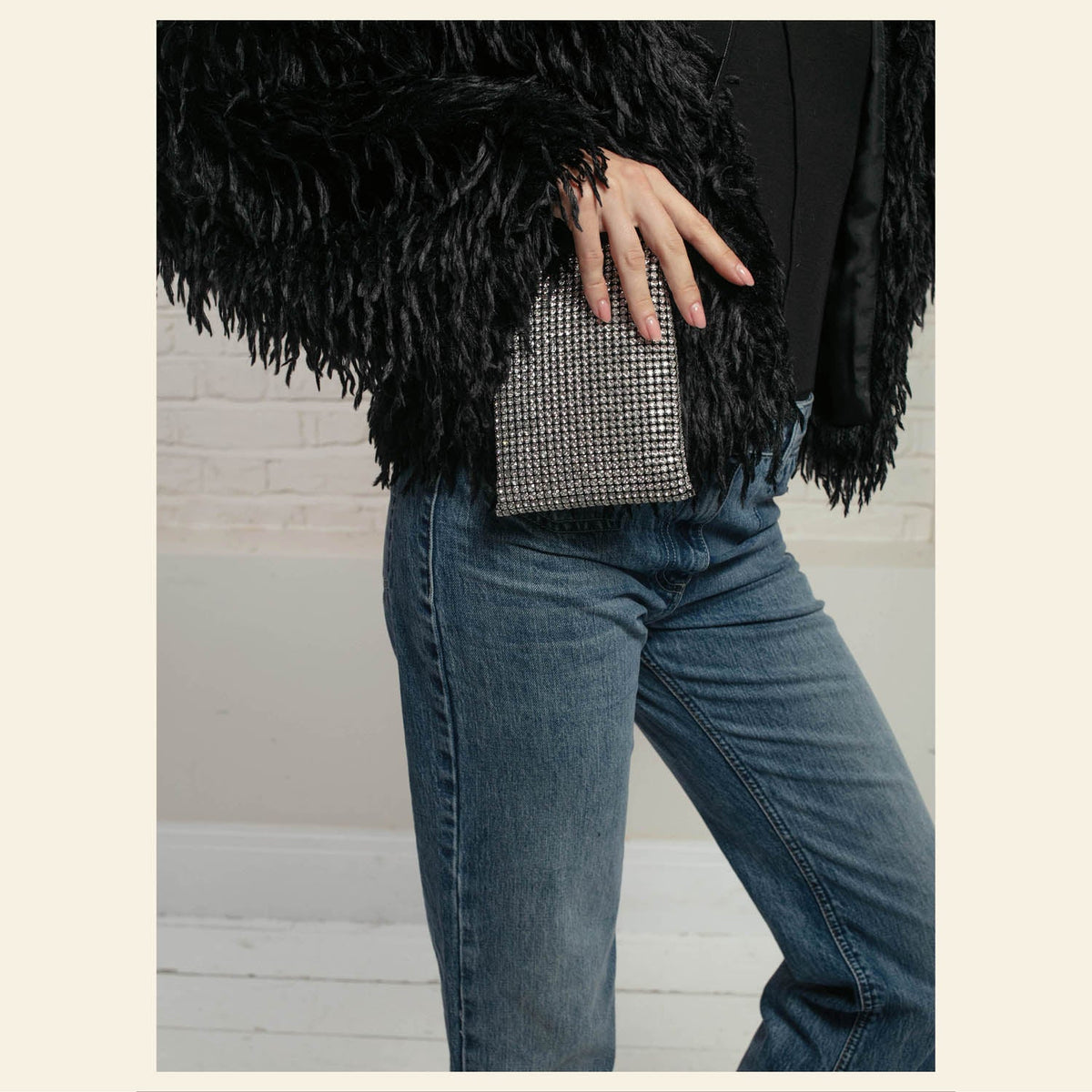 Nooki Crystal Pouch in Silver - Fifi & Moose BoutiqueFifi & Moose BoutiqueFifi & Moose BoutiqueBag