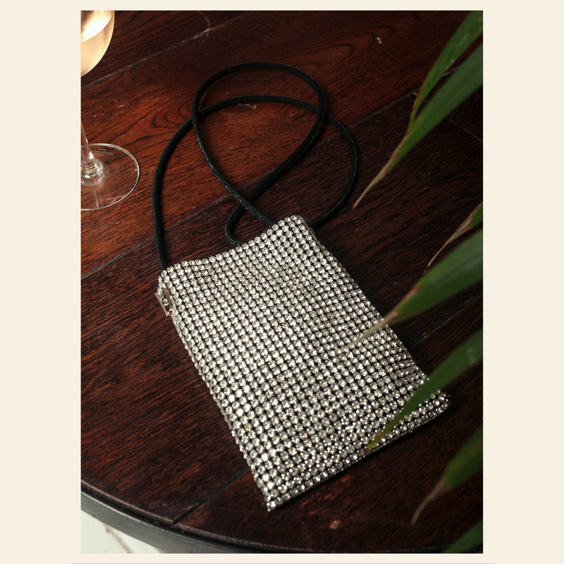 Nooki Crystal Pouch in Silver - Fifi & Moose BoutiqueFifi & Moose BoutiqueFifi & Moose BoutiqueBag
