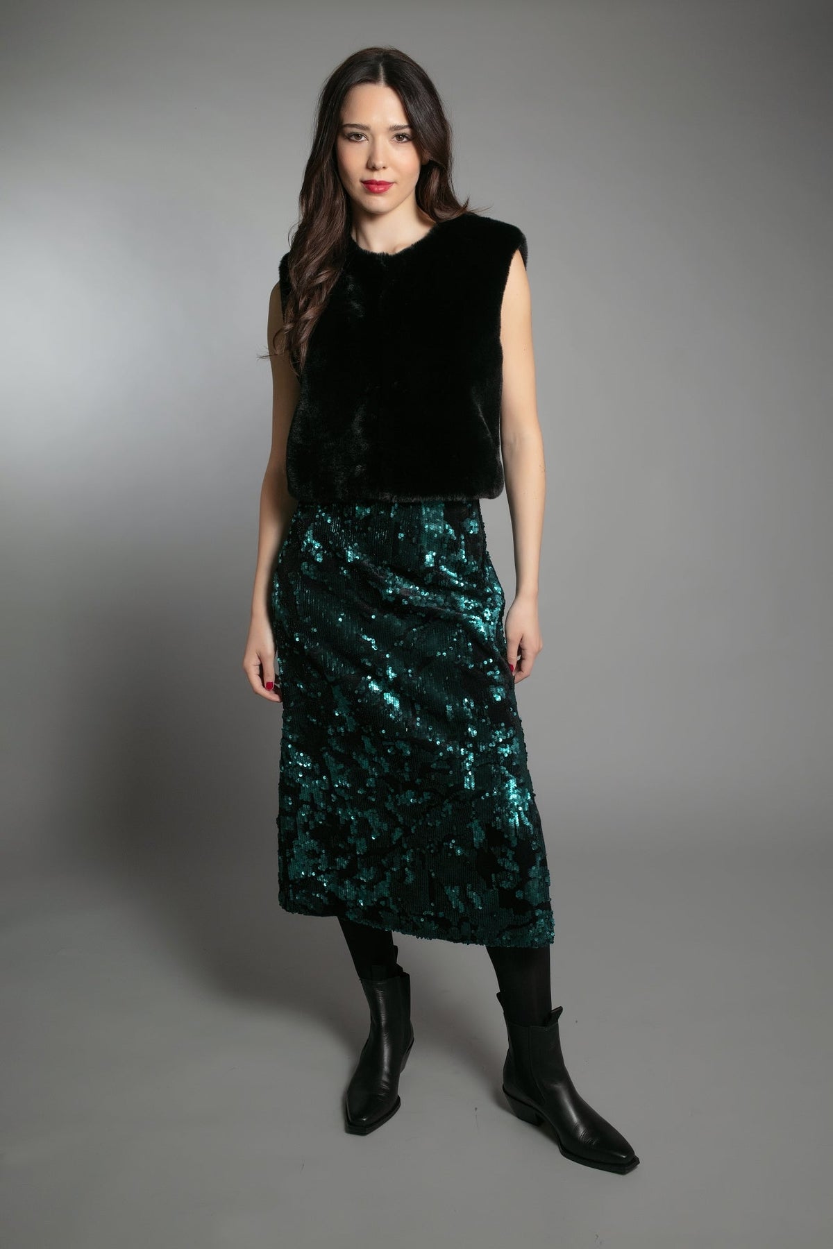 Nooki Meleka Sequin Skirt in Emerald - Fifi & Moose BoutiqueFifi & MooseFifi & Moose BoutiqueClothing