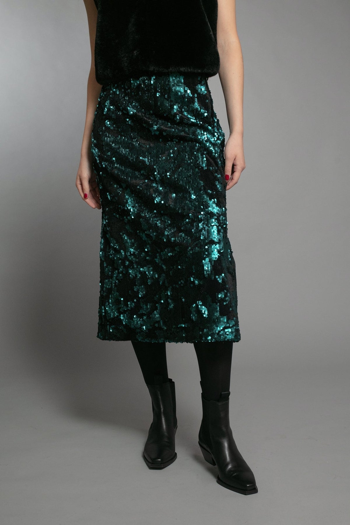 Nooki Meleka Sequin Skirt in Emerald - Fifi & Moose BoutiqueFifi & MooseFifi & Moose BoutiqueClothing