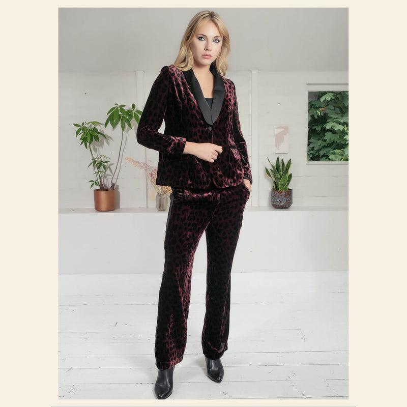 Nooki Sonia Tuxedo in Plum Leopard - Fifi & Moose BoutiqueFifi & Moose BoutiqueFifi & Moose BoutiqueCoats & Jackets