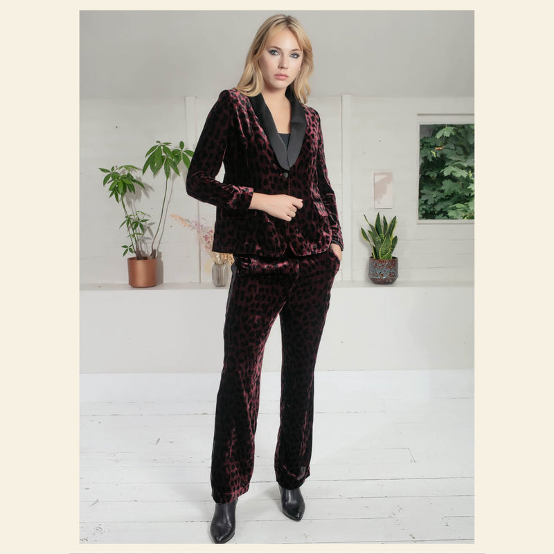 Nooki Sonia Tuxedo in Plum Leopard - Fifi & Moose BoutiqueFifi & Moose BoutiqueFifi & Moose BoutiqueCoats & Jackets