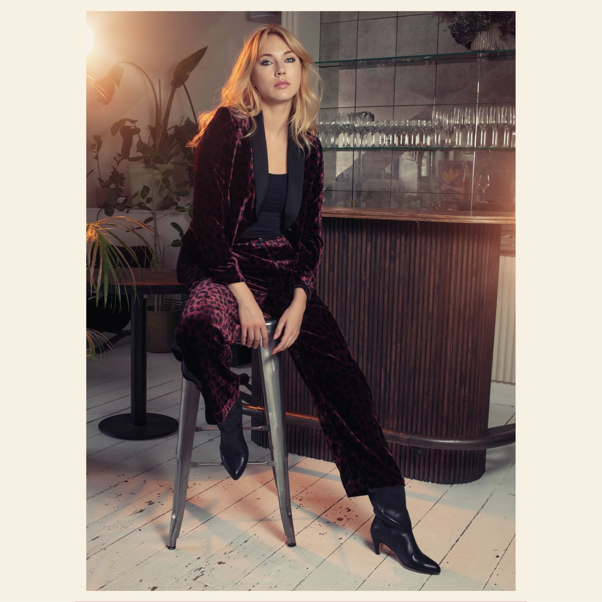 Nooki Sonia Tuxedo in Plum Leopard - Fifi & Moose BoutiqueFifi & Moose BoutiqueFifi & Moose BoutiqueCoats & Jackets