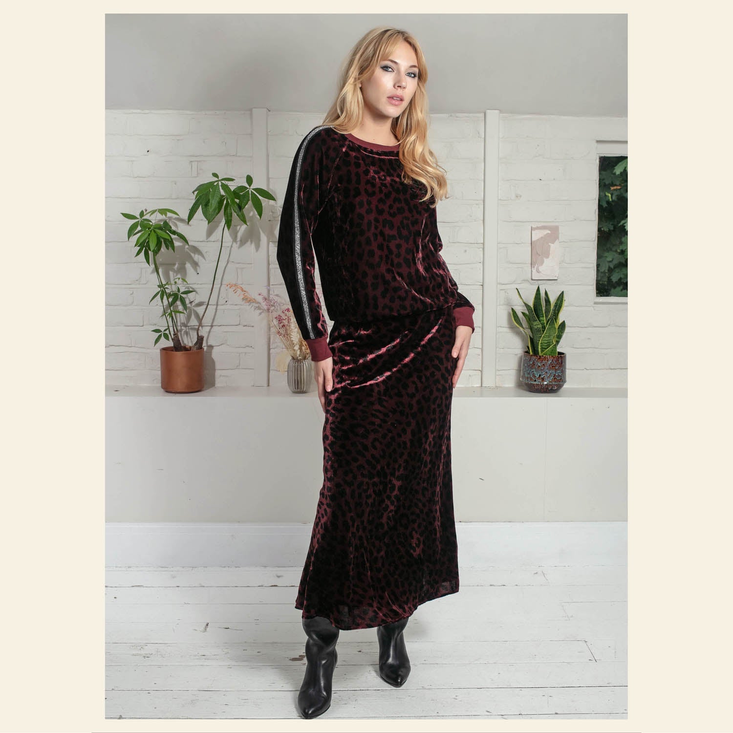 Nooki Tilda Bias Cut Skirt in Plum Leopard - Fifi & Moose BoutiqueFifi & Moose BoutiqueFifi & Moose BoutiqueClothing