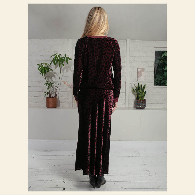 Nooki Tilda Bias Cut Skirt in Plum Leopard - Fifi & Moose BoutiqueFifi & Moose BoutiqueFifi & Moose BoutiqueClothing