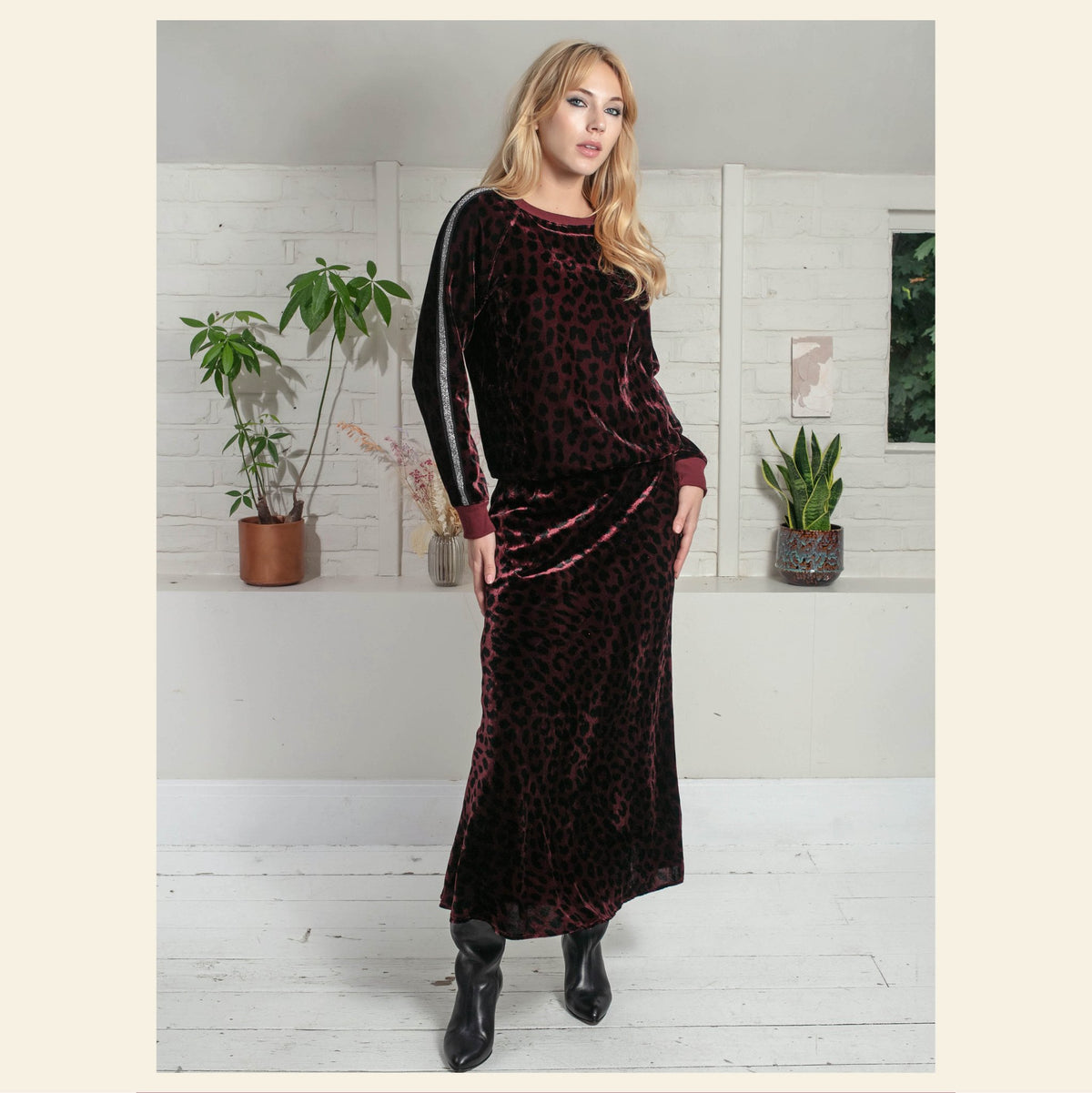 Nooki Tilda Bias Cut Skirt in Plum Leopard - Fifi & Moose BoutiqueFifi & Moose BoutiqueFifi & Moose BoutiqueClothing
