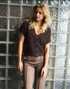 Red Button Sleeveless Fuzzy - Espresso - Fifi & Moose BoutiqueFifi & MooseFifi & Moose BoutiqueCardigans