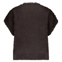 Red Button Sleeveless Fuzzy - Espresso - Fifi & Moose BoutiqueFifi & MooseFifi & Moose BoutiqueCardigans