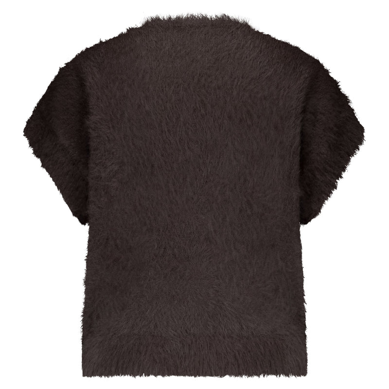 Red Button Sleeveless Fuzzy - Espresso - Fifi & Moose BoutiqueFifi & MooseFifi & Moose BoutiqueCardigans