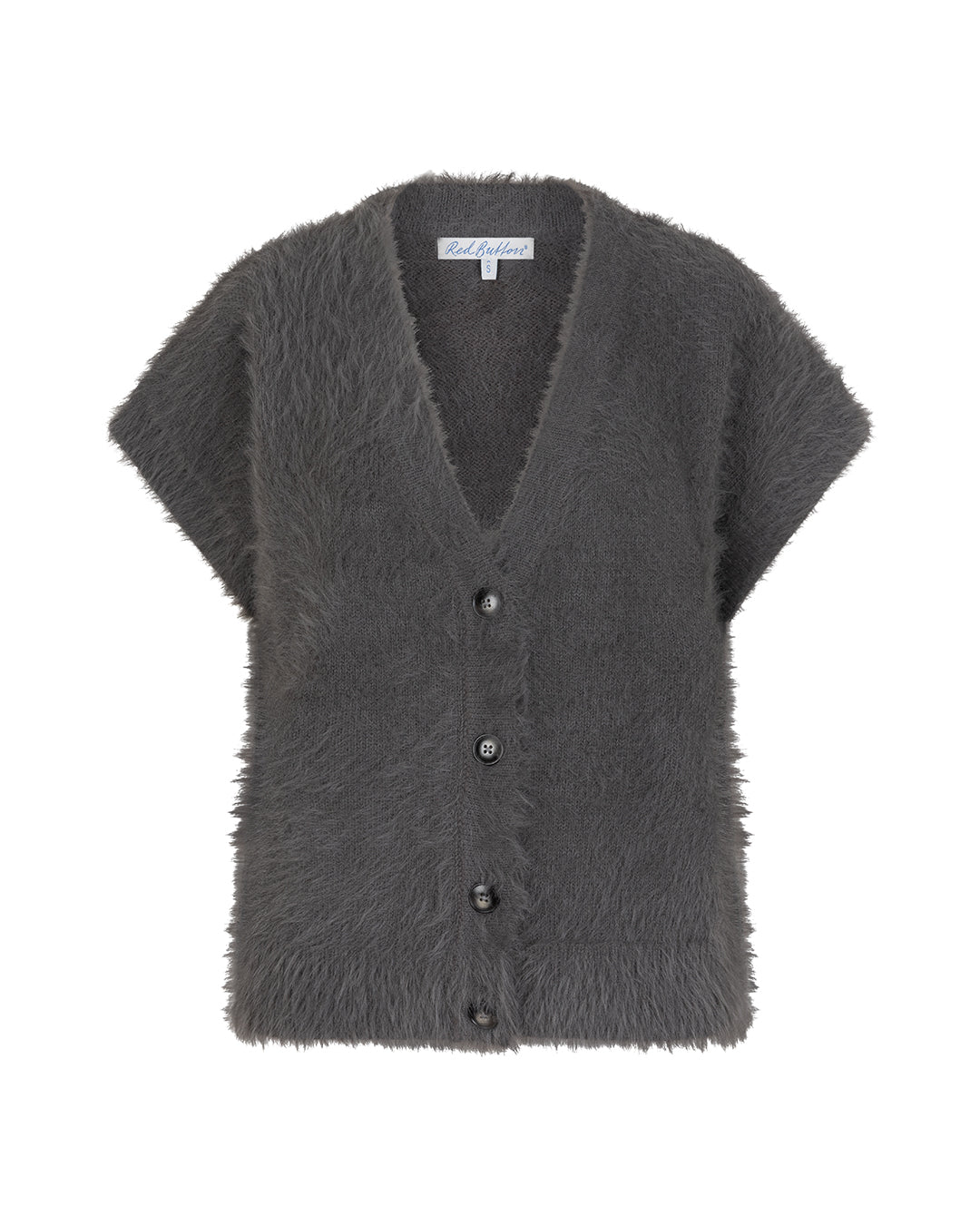Red Button Sleeveless Fuzzy - Lava - Fifi & Moose BoutiqueFifi & MooseFifi & Moose BoutiqueCardigans