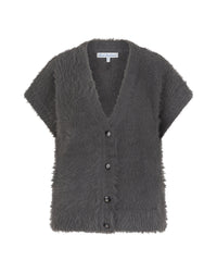 Red Button Sleeveless Fuzzy - Lava - Fifi & Moose BoutiqueFifi & MooseFifi & Moose BoutiqueCardigans