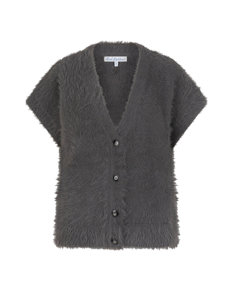 Red Button Sleeveless Fuzzy - Lava - Fifi & Moose BoutiqueFifi & MooseFifi & Moose BoutiqueCardigans