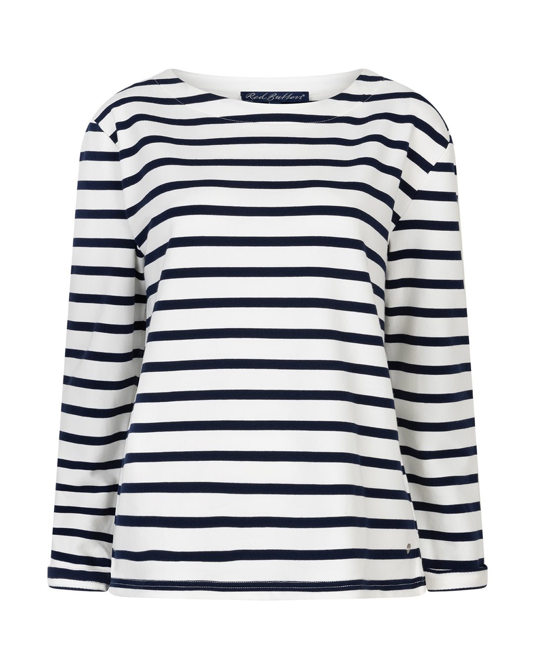 Red Button Terry Stripe Long Sleeve Top - Fifi & Moose BoutiqueFifi & Moose BoutiqueFifi & Moose BoutiqueTop