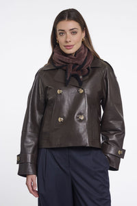 Rino & Pelle Heiko Triangle Scarf in Coffee black