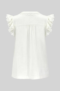 East Heritage Hera Frill Sleeve White Cotton Top - Fifi & Moose BoutiqueFifi & Moose BoutiqueFifi & Moose BoutiqueBlouse