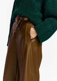 Essentiel Antwerp Encounter Khaki Faux Leather belted pants - Fifi & Moose BoutiqueFifi & MooseFifi & Moose BoutiquePants