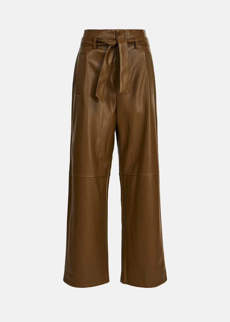 Essentiel Antwerp Encounter Khaki Faux Leather belted pants - Fifi & Moose BoutiqueFifi & MooseFifi & Moose BoutiquePants