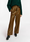 Essentiel Antwerp Encounter Khaki Faux Leather belted pants - Fifi & Moose BoutiqueFifi & MooseFifi & Moose BoutiquePants