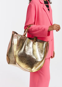 Essentiel Antwerp Fanny Gold metallic shopper bag - Fifi & Moose BoutiqueFifi & Moose BoutiqueFifi & Moose BoutiqueBag