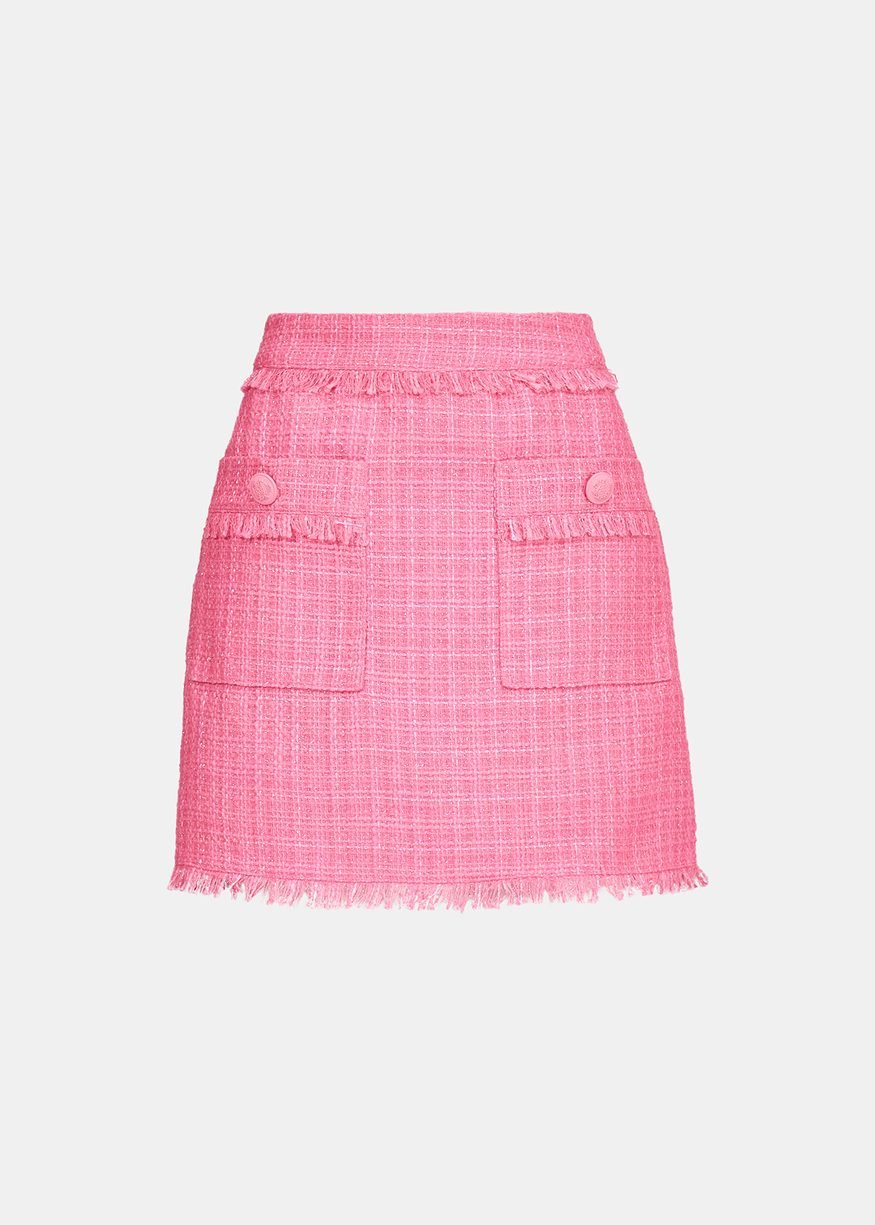 Essentiel Antwerp Neon Pink Tweed Mini Skirt - Fifi & Moose BoutiqueFifi & MooseFifi & Moose BoutiqueSkirt
