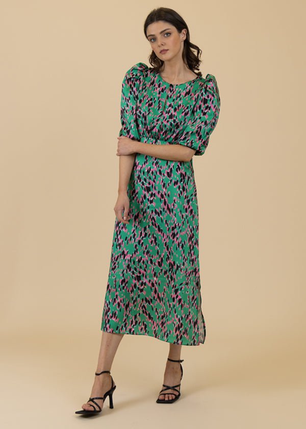 FeeG Jacqueline - Pleated Sleeve Dress with slit - Fifi & Moose BoutiqueFifi & MooseFifi & Moose BoutiqueDress