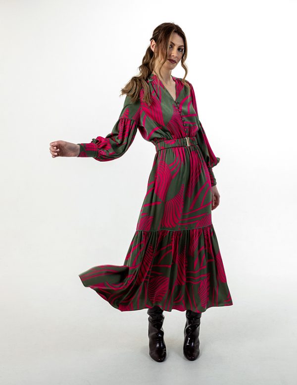 FeeG WILLOW-LONG PRINTED DRESS With Belt - Fifi & Moose BoutiqueFifi & MooseFifi & Moose BoutiqueDresses