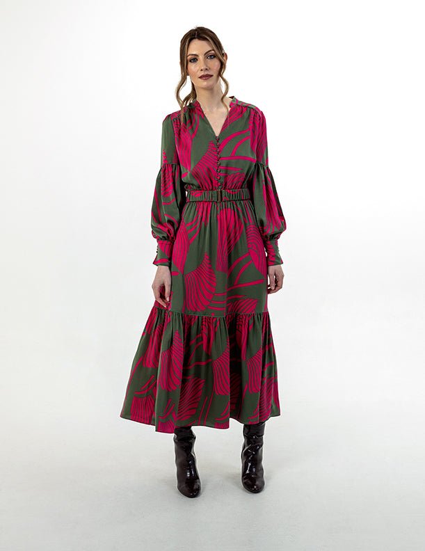 FeeG WILLOW-LONG PRINTED DRESS With Belt - Fifi & Moose BoutiqueFifi & MooseFifi & Moose BoutiqueDresses