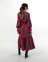 FeeG WILLOW-LONG PRINTED DRESS With Belt - Fifi & Moose BoutiqueFifi & MooseFifi & Moose BoutiqueDresses
